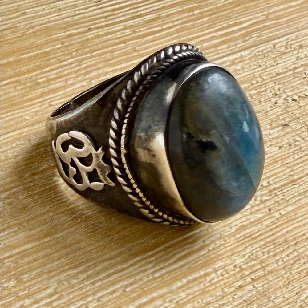 Labradorite Silver Sterling Ring with OM - Picture 7 of 7